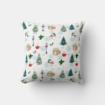 Beautiful winter patternThrow Pillow