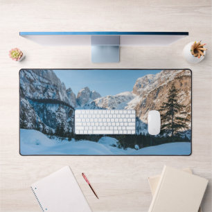 Beautiful winter scenery at Tamar valley, Slovenia Desk Mat