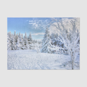 Beautiful Winter Snow Forest Scene   Tissue Paper