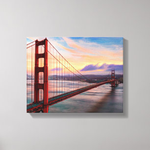 Beautiful winter sunset at Golden Gate Bridge Canvas Print