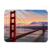 Beautiful winter sunset at Golden Gate Bridge