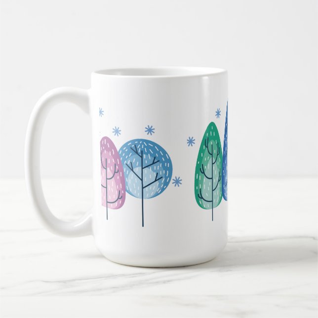 Beautiful Winter Time Trees In Pastel Colours Coffee Mug (Left)