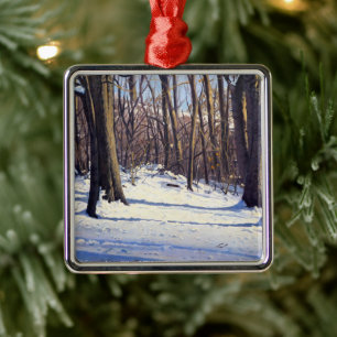 Beautiful Winter Trees in Violet Blue White Orange Metal Tree Decoration
