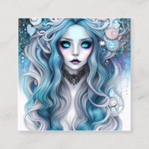 Beautiful Winter Witch Graphic Beautiful Steampunk Square Business Card