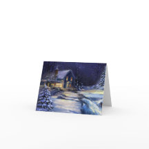 Beautiful Winters Night Christmas Card