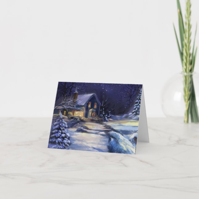 Beautiful Winters Night Christmas Card (Front)