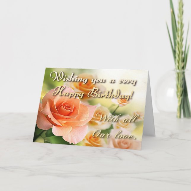 Beautiful "Wishing You A Very Happy Birthday" Card (Front)
