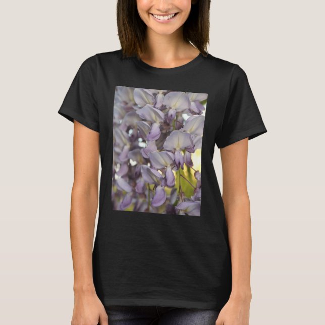 Beautiful Wisteria Blooms Close Up Photography T-Shirt (Front)