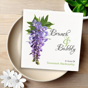 Beautiful Wisteria Brunch Bubbly Bridal Shower Napkin