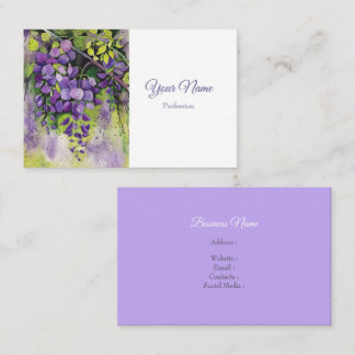 Beautiful Wisteria Flowers In Watercolor Business Card
