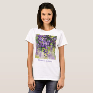 Beautiful Wisteria Flowers In Watercolor T-Shirt