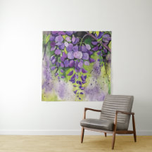 Beautiful Wisteria Flowers In Watercolor