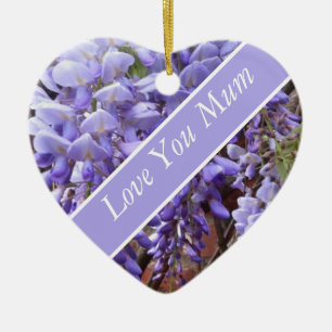 Beautiful Wisteria Mother's Day editable Ceramic Tree Decoration