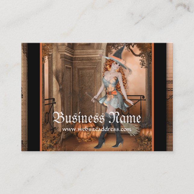 Beautiful Witch 1  Fantasy Business Cards (Front)