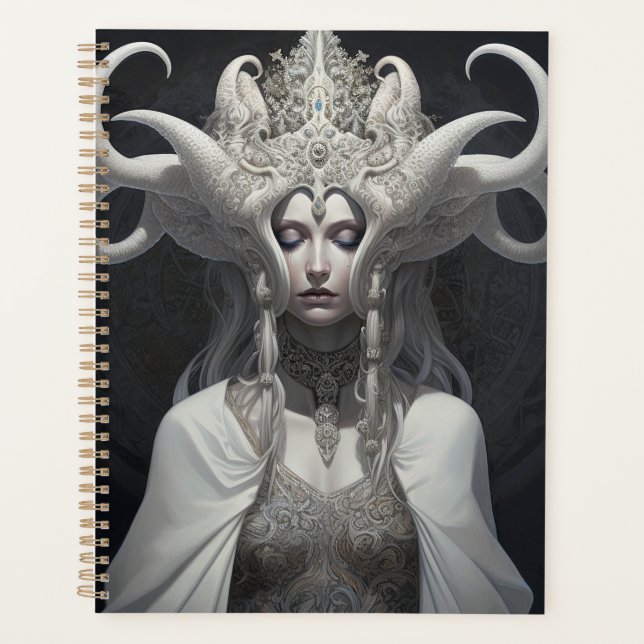 Beautiful Witch Demon Queen Fantasy Art Planner (Front)