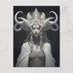 Beautiful Witch Demon Queen Fantasy Art Postcard