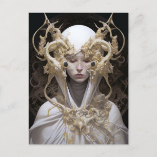 Beautiful Witch Demon Queen Fantasy Art Postcard