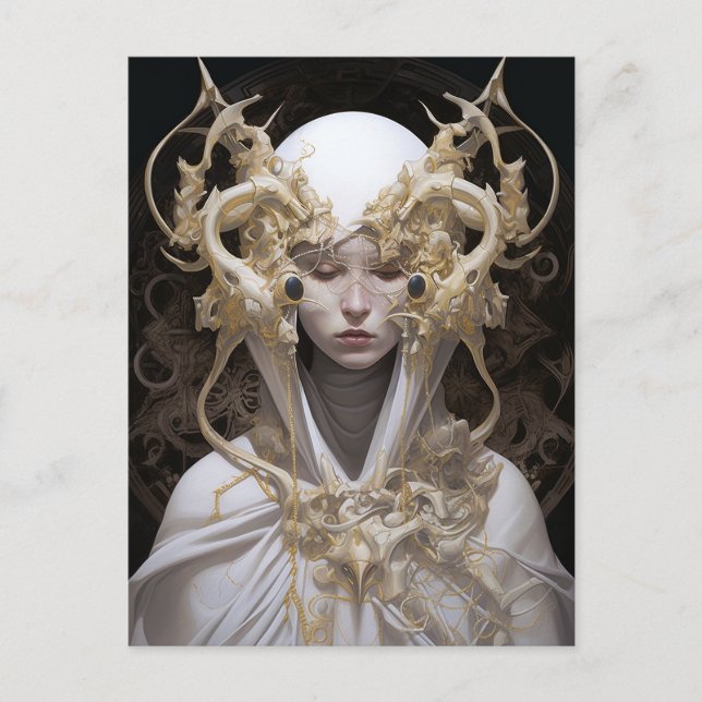 Beautiful Witch Demon Queen Fantasy Art Postcard (Front)