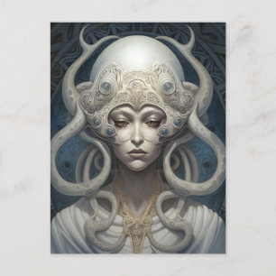 Beautiful Witch Demon Queen Fantasy Art Postcard