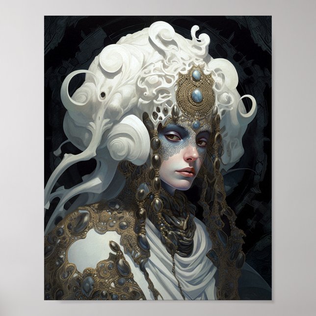 Beautiful Witch Demon Queen Fantasy Art Poster (Front)