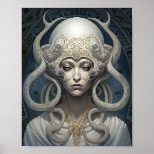 Beautiful Witch Demon Queen Fantasy Art Poster