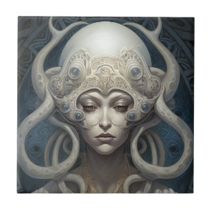 Beautiful Witch Demon Queen Fantasy Art Tile