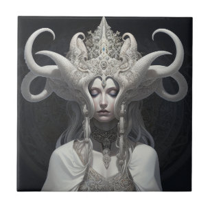 Beautiful Witch Demon Queen Fantasy Art Tile