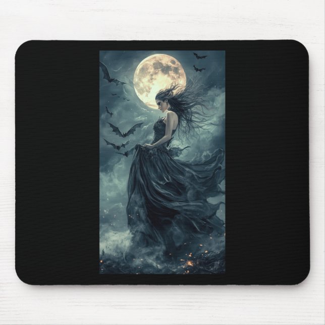 Beautiful Witch Gothic Fantasy Vampire Moonlight 1 Mouse Mat (Front)