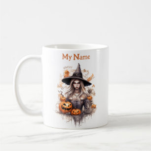 Beautiful Witch: Halloween Witch Personalized Cup