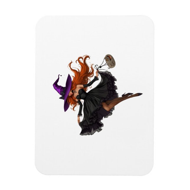 Beautiful witch magnet Halloween (Vertical)