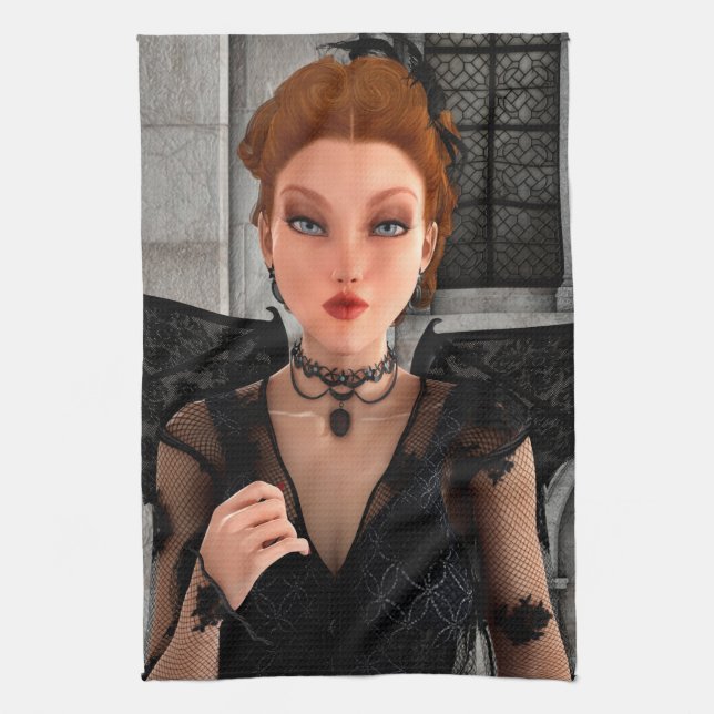 Beautiful Witch Tea Towel (Vertical)