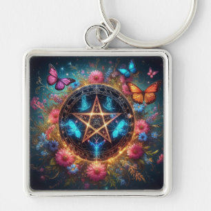 Beautiful Witches pentacle2 Key Ring
