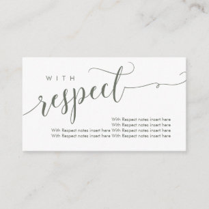 Beautiful with respect  enclosure card