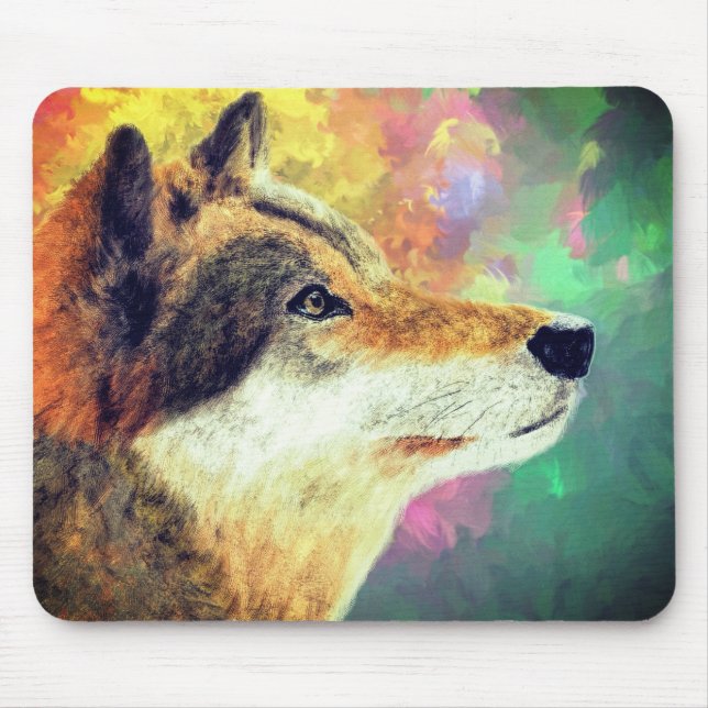 Beautiful Wolf Art Mouse Mat (Front)