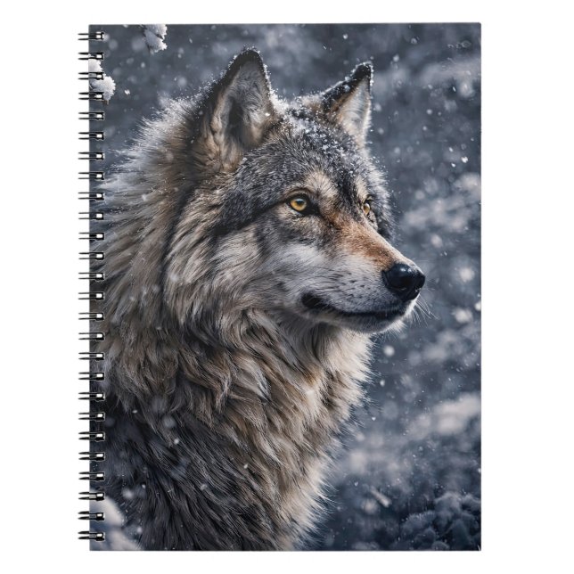Beautiful Wolf in the Snow Journal (Front)