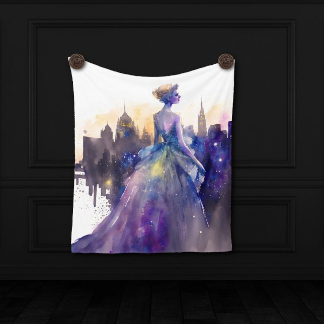 Beautiful Woman | Abstract Fairytale City Princess Tapestry (Creator Uploaded)