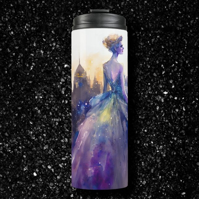 Beautiful Woman | Abstract Fairytale City Princess Thermal Tumbler (Creator Uploaded)