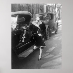 Beautiful woman and cars, 1926 poster