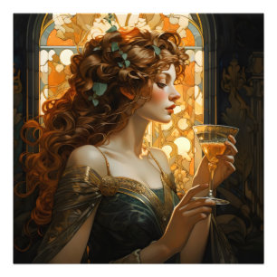Beautiful Woman Art Nouveau Photo Print