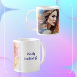 Beautiful Woman Art Water Paint  Coffee Mug