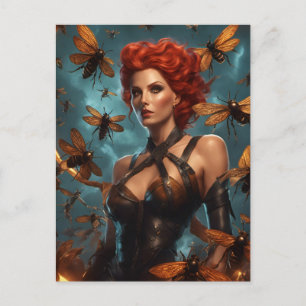 Beautiful Woman Bee Goddess Postcard