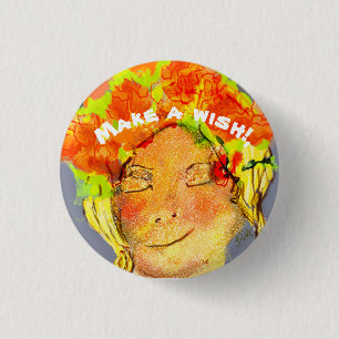 Beautiful Woman Birthday Wishing 3 Cm Round Badge