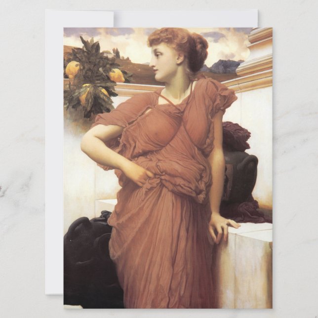Beautiful Woman by a Fountain (Frederic Leighton) Card (Front)