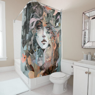 Beautiful Woman Collage Shower Curtain
