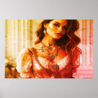 Beautiful Woman Dressed In Polish Style on a Wall Poster