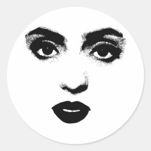 Beautiful Woman Eyes Lips Makeup face Original Art Classic Round Sticker