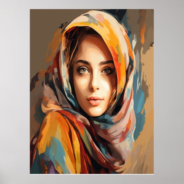 Beautiful woman face wall art Abstract Woman Paint (Front)