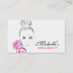 Beautiful woman fashion illustration branding business card