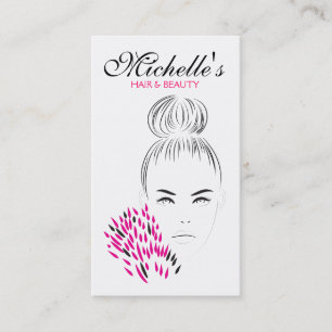 Beautiful woman fashion illustration branding business card