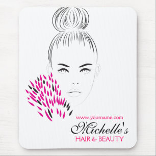Beautiful woman fashion illustration branding mouse mat